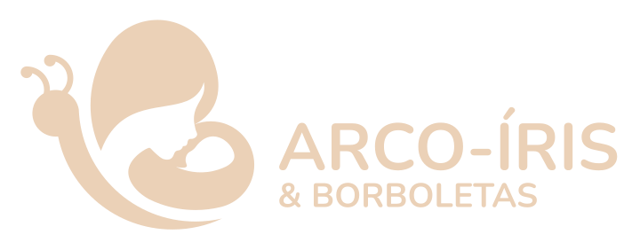 Arco-Íris & Borboletas — logótipo bege